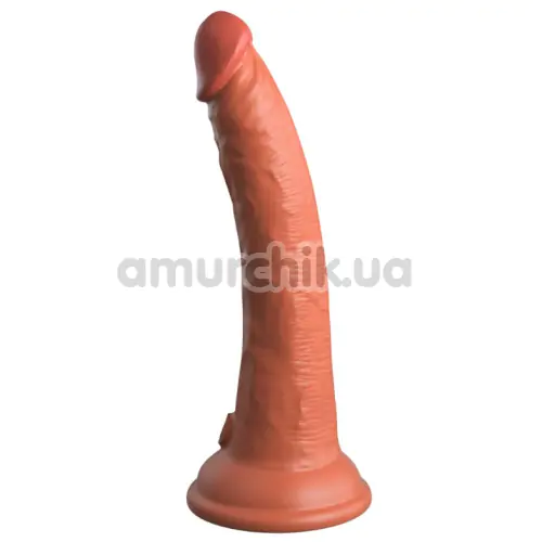 Фаллоимитатор King Cock Elite 7 Dual Density Silicone Cock, светло-коричневый - Фото №1