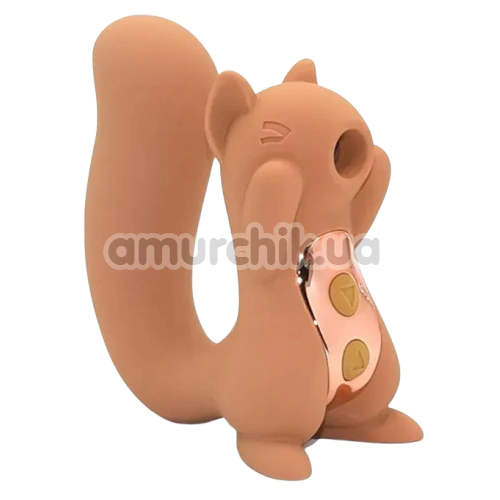 Симулятор орального секса для женщин с вибрацией Sweet Em Velvet Lure Sneaky Squirrel, коричневый