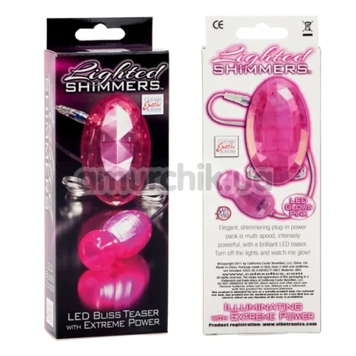 Виброяйцо Lighted Shimmers LED Teaser, розовое