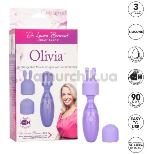 Кліторальний вібратор з насадками Dr. Laura Berman Olivia, фіолетовий