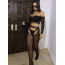 Комплект Leg Avenue Lace Lingerie Set, черный: топ + трусики-стринги + колготки - Фото №6