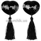 Прикраси для сосків Art of Sex Sparkling Hearts, чорні - Фото №1