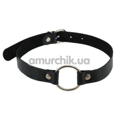 Ошейник sLash Leather O-Ring Gag, черный - Фото №1