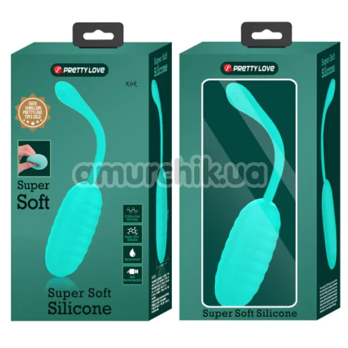Виброяйцо Pretty Love Kirk Super Soft Silicone, бирюзовое