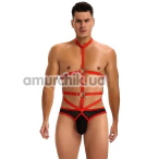 Боді чоловіче Star Night Belt & Pants, чорно-червоне - Фото №1