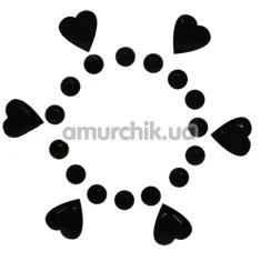 Украшения для сосков Nipple Stickers Hearts, черные - Фото №1