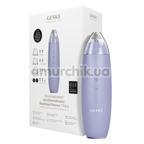 Микродермабразионное устройство для удаления черных точек Geske MicroDermabrasion Blackhead Remover 7 in 1, сиреневое