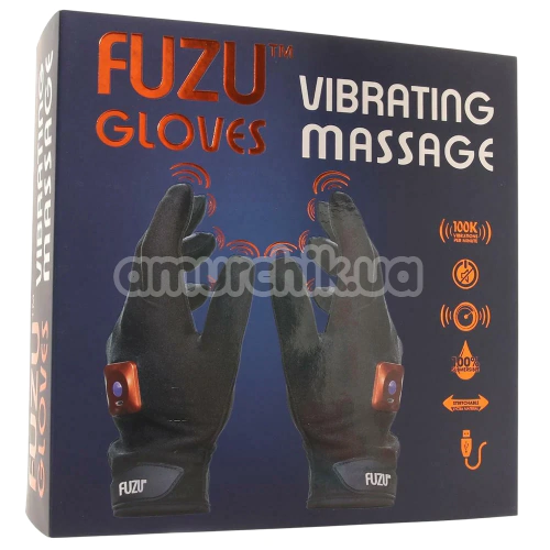 Перчатки с вибрацией Fuzu Glove Vibrating Massage Two Hands, черные