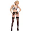 Комплект Abierta Fina Velvet Bra Set черный: бюстгальтер + пояс для чулок + трусики-стринги - Фото №6