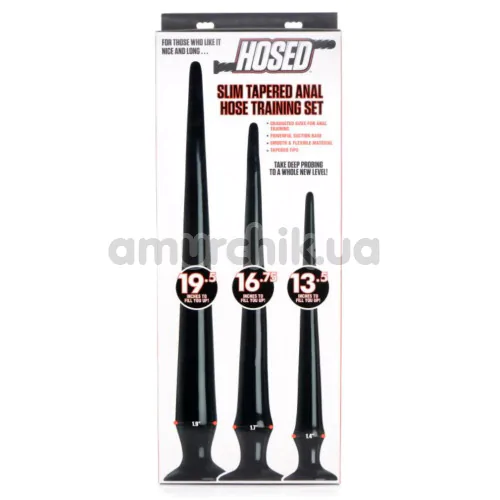 Набор анальных пробок Hosed Slim Tapered Anal Hose Training Set, черный