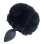 Анальная пробка с черным хвостиком Punishment Bunny Tail Silicone Plug, черная - Фото №2