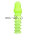 Насадка-подовжувач члена Silicone Penis Extension Glow In The Dark, що світиться в темряві - Фото №1