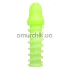 Насадка-подовжувач члена Silicone Penis Extension Glow In The Dark, що світиться в темряві - Фото №1