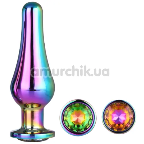 Набір з 3 анальних пробок з мультикольоровим кристалом Gleaming Love Pleasure Plug Set, мультикольоровий