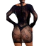 Сукня Star Night Longsleeve Open Front Mini Dress, чорна - Фото №8