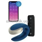 Вібратор Satisfyer Double Love Luxury Partner Vibrator, синій - Фото №1