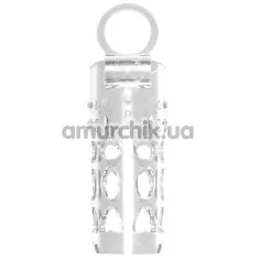 Насадка на пеніс з вібрацією Get Lock Vibrating Sleeve Enhancer, прозора - Фото №1