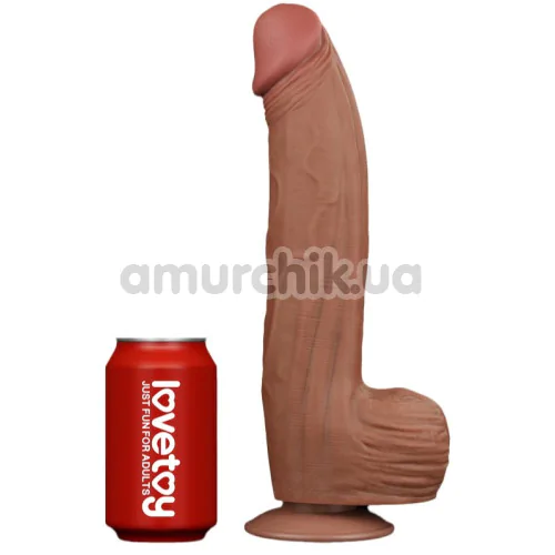 Фаллоимитатор Sliding-Skin Dual Layer Dong King Sized 12, светло-коричневый