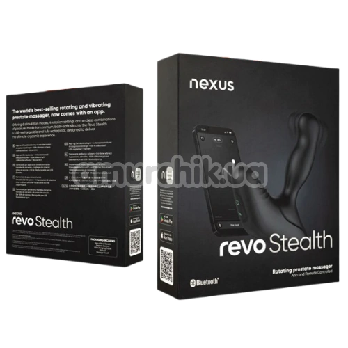 Вібростимулятор простати для чоловіків Nexus Revo Stealth With App, чорний