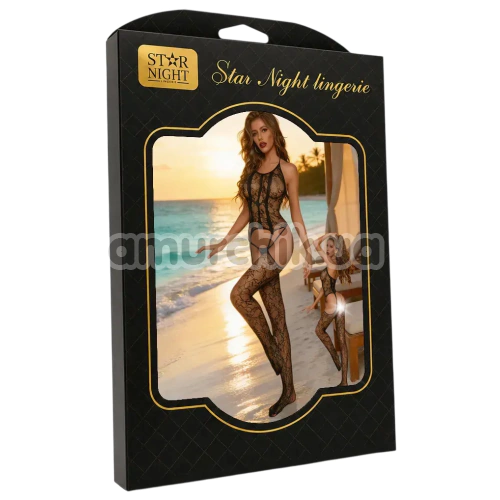 Комбінезон Star Night Stripes Lace Bodystocking, чорний