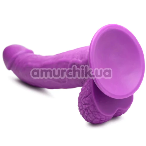 Фалоімітатор Pop Peckers Dildo With Balls 7.5, фіолетовий