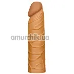 Насадка - удлинитель пениса Lovetoy Pleasure X-Tender Series LV1051, светло-коричневая - Фото №1