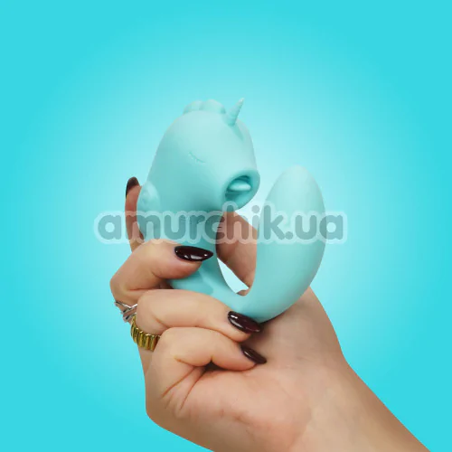 Вібратор з рухомим язичком Unihorn C-Horse Ocean Peak, блакитний