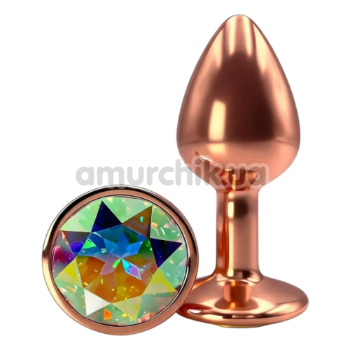 Анальна пробка з райдужним кристалом Alume Metal Plug S, бронзова