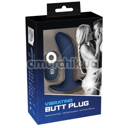 Вибростимулятор простаты Vibrating Butt Plug, синий