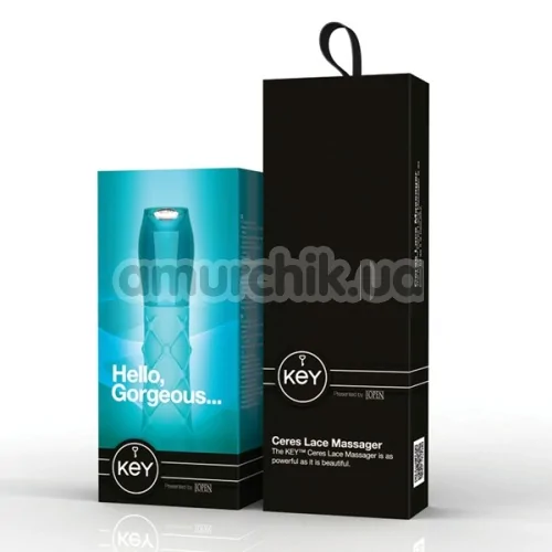Вибратор KEY Ceres Lace Massager, голубой