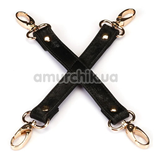 Ремінці для фіксаторів Liebe Seele Boudoir Amor Hogtie With Gold Hardware, чорні - Фото №1