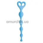 Анальная цепочка Bum Buddies Anal Beads Silicone Stripes, голубая - Фото №1