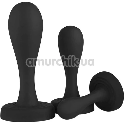 Набор из 3 анальных пробок Buttr Bootcamp Butt Kickers, черный