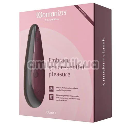 Симулятор орального секса для женщин Womanizer Classic 2, бордовый