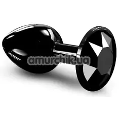 Анальная пробка с черным кристаллом Dorcel Diamond Plug S, черная - Фото №1