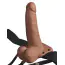 Порожній страпон з вібрацією Fetish Fantasy Series 6 Hollow Rechargeable Strap-on with Balls, тілесний - Фото №1