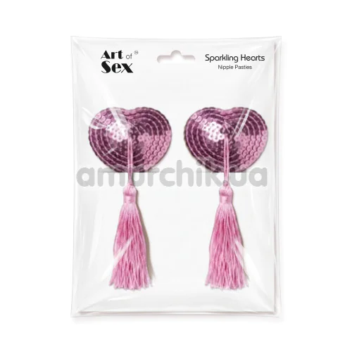 Прикраси для сосків Art of Sex Sparkling Hearts, рожеві