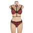 Костюм студентки Star Night Sexy Universitar Costume, чорно-червоний: бюстгальтер + трусики + портупея з комірцем - Фото №5