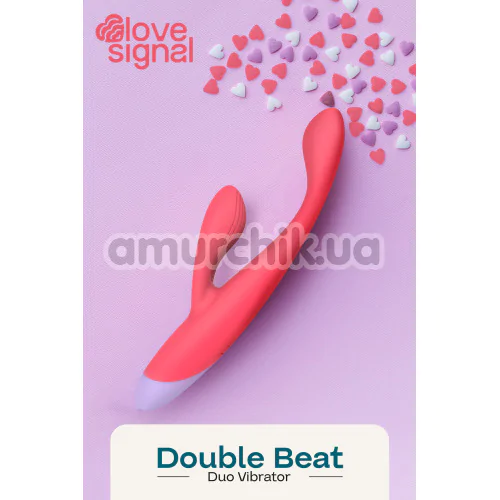 Вібратор Love Signal Double Beat, кораловий