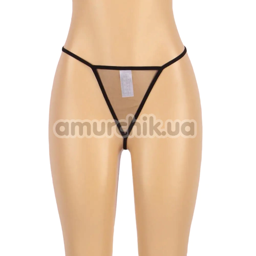 Комплект Star Night Sleepwear Long Set, черный: халатик + трусики-стринги