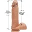 Фалоімітатор The D Dual Density Perfect D 8 Inch With Balls, тілесний - Фото №4