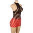 Платье Star Night Seductive See-Through Fishnet Halter Dress, черно-красное - Фото №6
