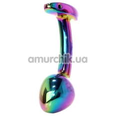 Анальная пробка Exclusivity Jewellery Multicolour Curved Plug L, радужная - Фото №1
