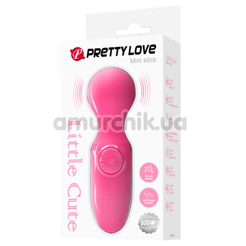 Универсальный вибромассажер Pretty Love Mini Stick Little Cute DC, розовый