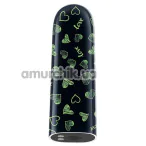 Клиторальный вибратор Heart Massager Glow In The Dark, черный - Фото №1