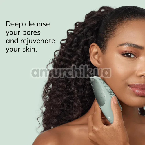 Ультразвуковая щетка для лица Geske Sonic Thermo Facial Brush 6 in 1, зеленая