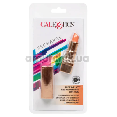 Кліторальний вібратор Hide & Play Rechargeable Lipstick, помаранчевий