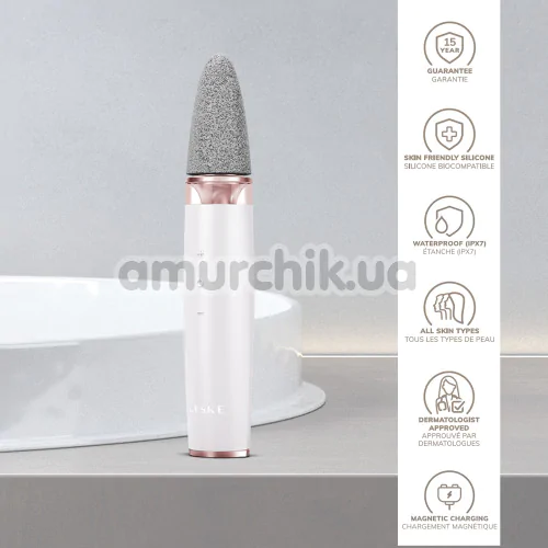 Шлифовальная пилка для стоп с насадками Geske Electric Pumice Foot Smoothing Multi-Pen 8 in 1, кремовая