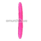 Двокінечний фалоімітатор Silicone Double Dong, 33 см рожевий - Фото №1