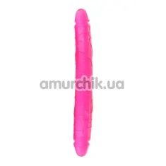 Двокінечний фалоімітатор Silicone Double Dong, 33 см рожевий - Фото №1